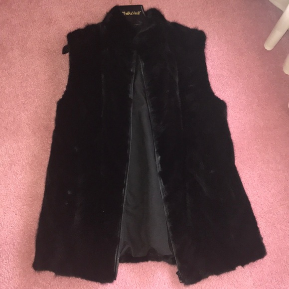 fur vault Jackets & Blazers - AUTHENTIC BLACK MINK FUR VEST